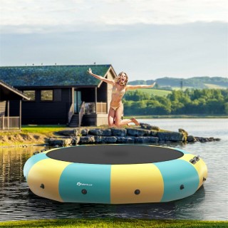 15 FT Inflatable Water Trampoline Recreational Water Bouncer