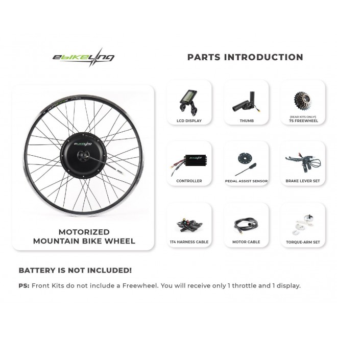 48V 1500W DirectDrive Ebike Conversion Kit