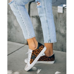 Justine Faux Suede Leopard Sneaker